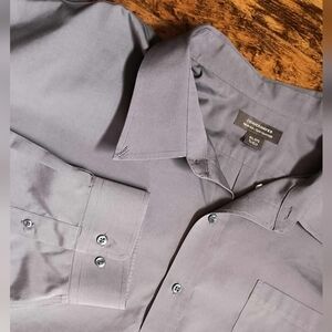 4/$10✨ Denver Hayes Slate‎ Gray Casual Button Down Shirt Men's 5X